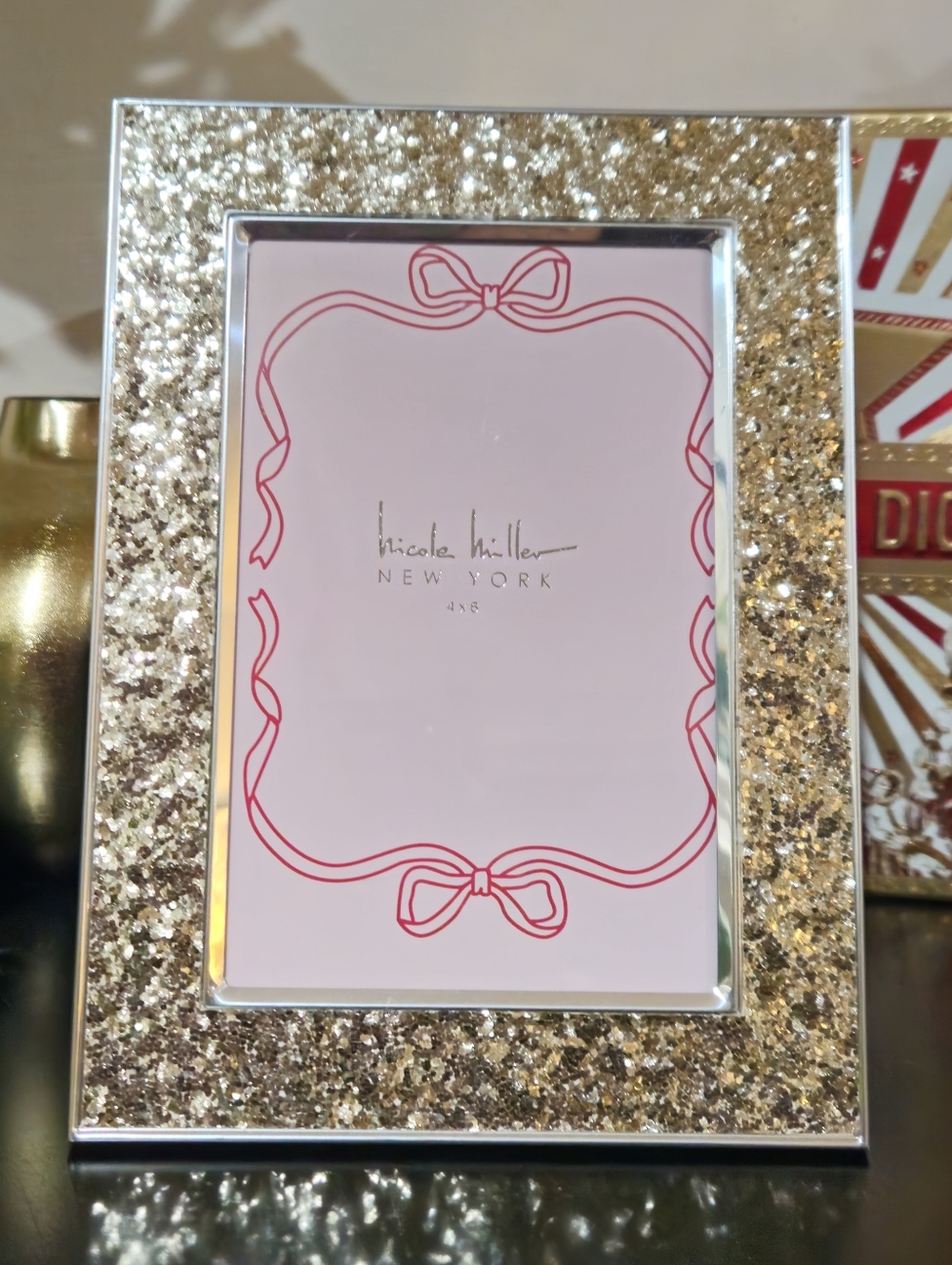 Nicole Miller Gold Glitter Photo Frame, 4x6 - Picture 2 of 6